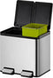 EKO - Essential splitted Recycler pedaalemmer 10+10 liter - Stainless steel - mat RVS