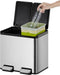 EKO - Essential splitted Recycler pedaalemmer 10+10 liter - Stainless steel - mat RVS
