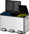 EKO - Essential splitted Recycler pedaalemmer 3x10 liter - Stainless steel - mat RVS - Prullenbak