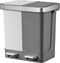 EKO - Hana Duo Recycling pedaalemmer 10+10 liter - Stainless steel Plastic - wit, grijs