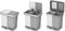 EKO - Hana Duo Recycling pedaalemmer 10+10 liter - Stainless steel Plastic - wit, grijs
