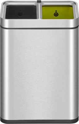 EKO - Laguna Slim afvalbak Open Top 10+10 liter - Stainless steel Polypropyleen - mat RVS