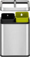 EKO - Laguna Slim afvalbak Open Top 10+10 liter - Stainless steel Polypropyleen - mat RVS