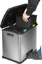 EKO - Rejoice recycling pedaalemmer 12+12 liter - Stainless steel Plastic - mat RVS