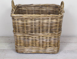 Migo Styling - Houtmand - Met wielen - vierkant - 50x50x50 cm - Riet - Rotan