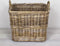 Migo Styling - Houtmand - Met wielen - vierkant - 50x50x50 cm - Riet - Rotan