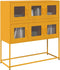 vidaXL - Dressoir - 100,5x39x107 - cm - koudgewalst - staal - mosterdgeel