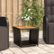 vidaXL - Salontafel - met - houten - blad - poly - ratten - en - acaciahout - zwart