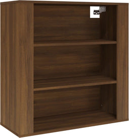 vidaXL - Wandkast - 80x33x80 - cm - bewerkt - hout - bruin - eikenkleur