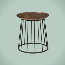 RENEW Iron side round table w alu top 41x41x43