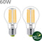 Philips LED lamp Transparant - 60 W - E27 - warmwit licht - 2-pack - Bespaar op energiekosten