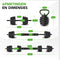 Tunturi Vinyl Halterset 28 kg - Dumbbells Barbell Kettlebell Push-up Steunen - Zwart Groen