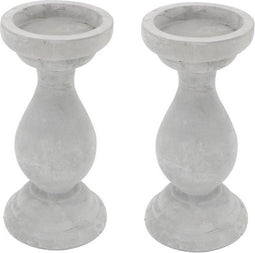 Kolony - Kandelaar - grijs - industrieel - beton - 20x9 cm , set van 2