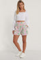 NA-KD Smocked Waist Sporty Broek - Losse pasvorm - Purple Flower - Maat EU 34