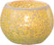 J-Line theelichthouder Mozaiek Rond - glas - geel - small - 4 stuks