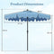 Coast Parasol 270 cm Marineblauw – Tuinparasol met Zwengel, Volant en 25° Kantelbaar Terrasparasol m