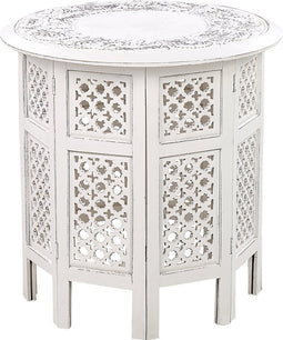 ELARA - Bijzettafel - Wit - Mangohout