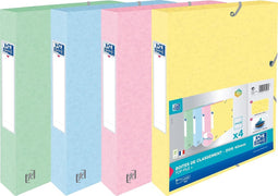 Elastobox Oxford Top File+ A4 40mm pastel assorti | 4 stuks