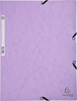 Elastomap Exacompta Aquarel A4 3 kleppen 400gr glanskarton lila - 5 stuks