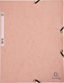 Elastomap Exacompta Aquarel A4 3 kleppen 400gr glanskarton roze - 5 stuks