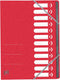 Elba Oxford Top File+ sorteermap, 12 vakken, met elastosluiting, rood