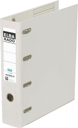 Elba Rado Plast ordner met dubbel mechaniek, wit, rug van 8 cm