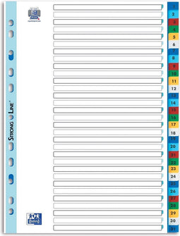Elba Tabbladen met Gekleurde Cijferindicatie, A4, Kunststof, 11-rings