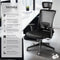 tectake® Phoibe - Ergonomische Bureaustoel - Verstelbare Hoofdsteun - Zwart
