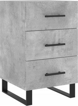 vidaXL - Nachtkastje - 40x40x66 - cm - bewerkt - hout - betongrijs