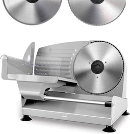 Eldom snijmachine inclusief 2x RVS Snijschijf 19 cm - Dunsnijder - Allessnijder - Snijmachine Voor Thuis