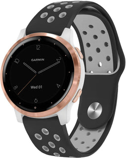 imoshion Siliconen sport bandje - Universeel 18 mm aansluiting - Zwart / Grijs