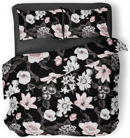 Elegance Dekbedovertrek 200x200/220cm - Jane - Zwart - Tweepersoons - Micropercal