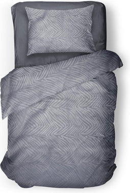 Elegance Dekbedovertrek Embossed Zebra - Anthracite - Dekbedovertrek 140x200/220 - 1 Persoons - Met Bijpassende Kussensloop 60x70