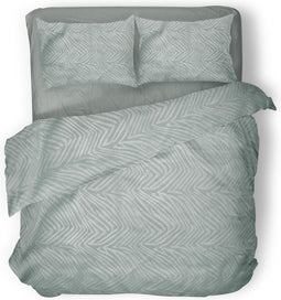 Elegance Dekbedovertrek Embossed Zebra - Green - Dekbedovertrek 240x200/220 - Lits Jumeaux - Met 2 Bijpassende Kussenslopen 60x70