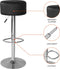 Elegante Barkrukken met Zwarte Zitting en Verstelbare Hoogte - Keukenstoel - Set van 2