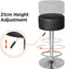 Elegante Barkrukken met Zwarte Zitting en Verstelbare Hoogte - Keukenstoel - Set van 2