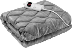 Elektrische Deken - 180 x 130 CM – XL 2 Persoons - Warmtedeken Met 3 Standen EN Timer - Wasbaar - Grijs