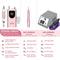 elektrische nagelknipper 35000 tpm, oplaadbare gelnagelknipper, nagellak, manicureset, elektrische nagelvijl met nagelbits, instelbare snelheid en richting, roze goud