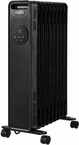 Elektrische radiator in oliebad 2000W OCEANIC - 3 vermogens - Elektronische thermostaat - Afstandsbediening - Mobiel - Zwart