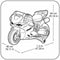 Elektrische scooter voor kinderen Feber Ducati 12 V 46 x 120 x 64 cm