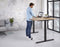Elektrische zit-sta hoek wingbureau Teez breed 180CM diep 120CM bladkleur Licht Eiken framekleur Antraciet (Ral 7016) wingzijde Rechts