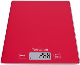Elektronische keukenweegschaal - TERRAILLON - T3 Rood - Capaciteit 3 kg - Schaalverdeling 1 g - Glazen bakje