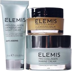 Elemis VIP kit: Elemis Pro-Collagen Oxygenating nachtcrème 15ml + Elemis Pro-Collagen Marine crème 30ml + Elemis Pro-Collagen reinigingsbalsem 20g