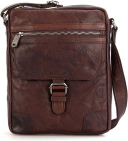 Leren A5 Crossbodytas met tabletvak - Nebraska - Donkerbruin