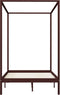 vidaXL - Hemelbedframe - massief - grenenhout - donkerbruin - 140x200 - cm
