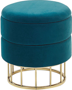 ELGIN - Poef - Blauw - 37 cm - Fluweel