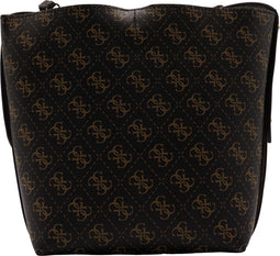 Guess Eco Brenton Bucket - Dames Crossbody - Verstelbaar hengsel en uitneembaar beauty tasje - Bruin