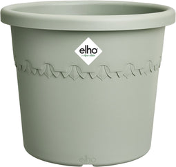 Elho Algarve Cilindro 30cm - Grote Bloempot voor Buiten - 100% Gerecycled Plastic - Tijmgroen