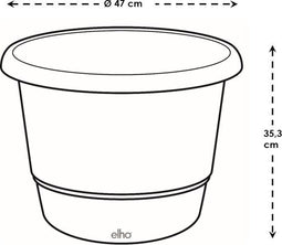 Elho Amiga Rond 47 - Bloempot voor Binnen & Buiten - 100% Gerecycled Plastic - Ø 47.0 x H 35.3 cm - Theater rood