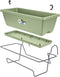Elho Barcelona Allin1 50 - Balkonbakken met Ophanging - 100% Gerecycled Plastic - L49.5 x B27.5 x H18.5 cm - Pistachegroen